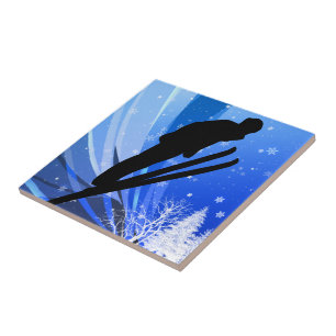Ski Jumping in the Snow Tile