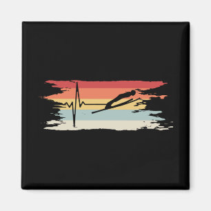 Ski Jumping Retro Magnet