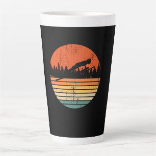 Ski Jumping Retro Ski Jumper Gift Latte Mug