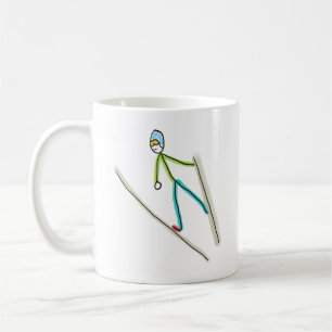 Ski Jumping Stickman Coffee Mug