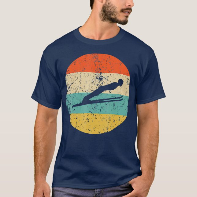 Ski Jumping   Vintage Retro Ski Jumper T-Shirt (Front)