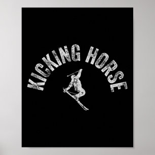 Ski Kicking Horse Ca Vintage Canada Skiing Bc Cool Poster