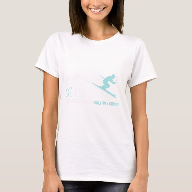 Ski Kid Funny Cute Winter Skiing Gift  T-Shirt (Front)