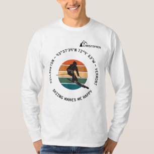 Ski Killington, Vermont - Man Skier, Black Text T-Shirt
