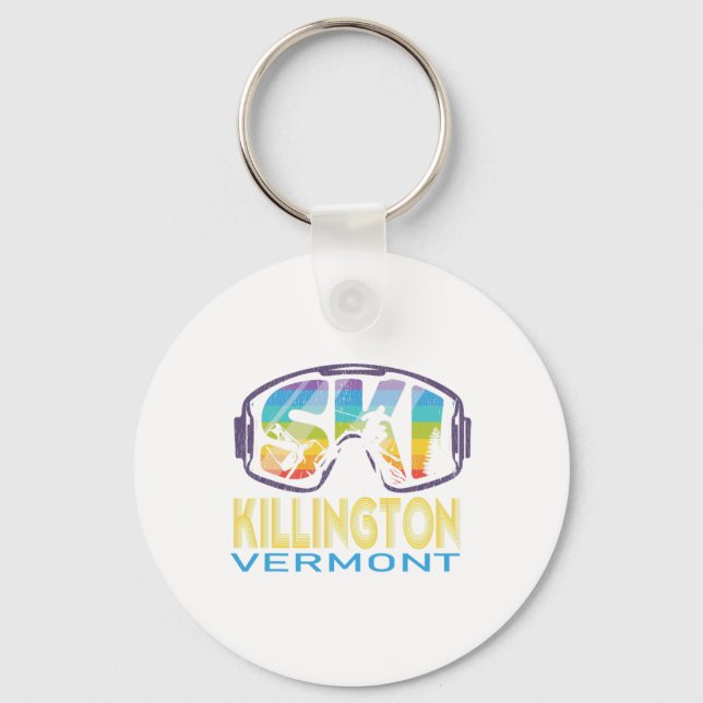 Ski Killington Vermont Skiing Vacation  Keychain (Front)