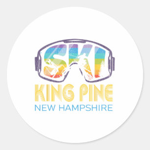 Ski King Pine New Hampshire Skiing Vacation Classic Round Sticker