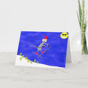 Ski Kitty Gets Big Air Holiday Card