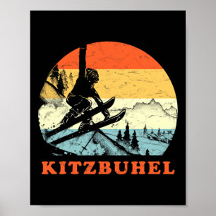 Ski Kitzbuhel, Austria Vintage Snow Skiing Vacatio Poster