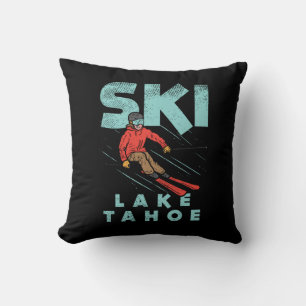 Ski Lake Tahoe Throw Pillow