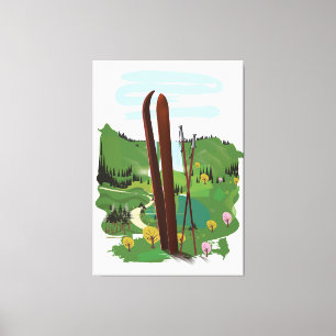 Ski landscape canvas print