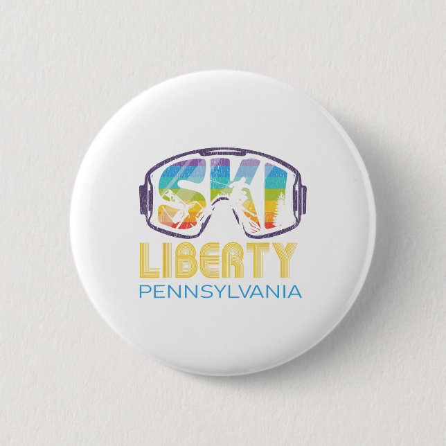 Ski Liberty Pennsylvania Skiing Vacation  2 Inch Round Button (Front)