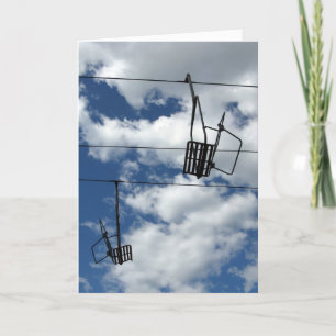 Ski Lift and Sky holiday card