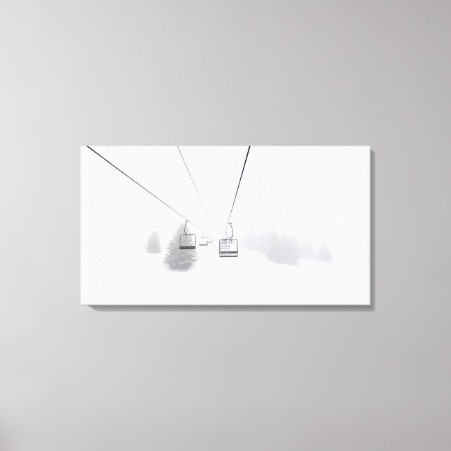 Ski Lift Art, Décor Cabine Whiteout, Grande toile (Recto)