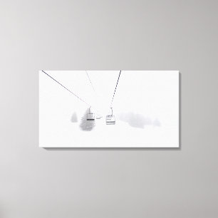 Ski Lift Art, Whiteout Cabin Decor, Large Canvas