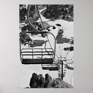 Ski lift chairs at Mammoth Poster