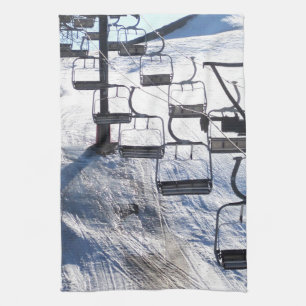 Ski Lift ~ designed by Sharon Dawn Kitchen Towel