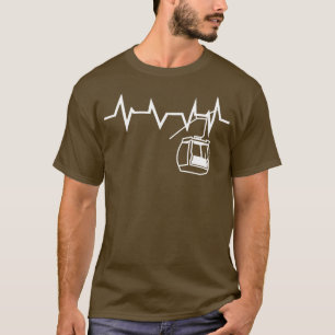 Ski Lift Heartbeat Skier T-Shirt