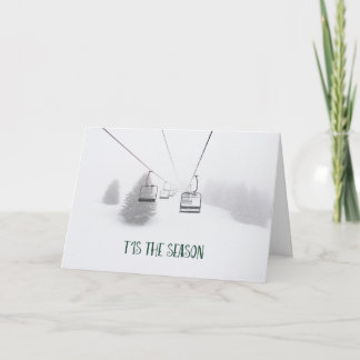 Ski Lift in Snow Storm Card