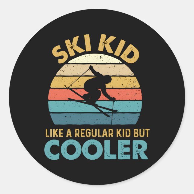 Ski Like A Regular But Er Skiing Skier Classic Round Sticker (Front)