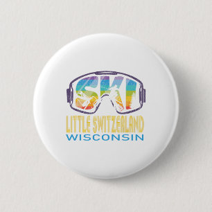 Ski Little Switzerland Wisconsin Skiing Vacation 2 Inch Round Button