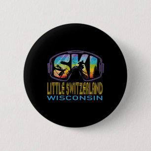 Ski Little Switzerland Wisconsin Skiing Vacation 2 Inch Round Button