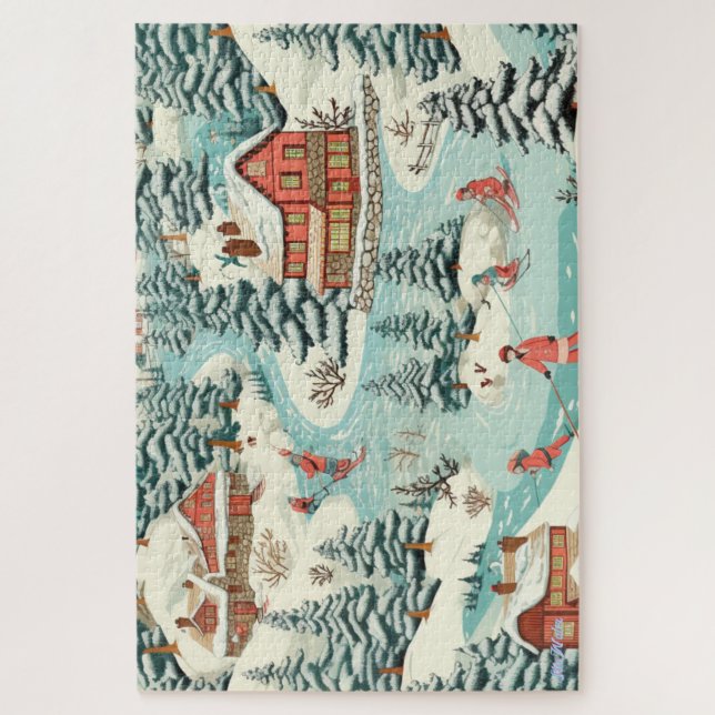 ski lodge neige montagne 1014 pcs Puzzle (Vertical)