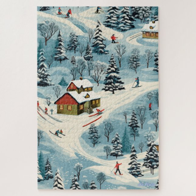 ski lodge snow mountain 1014 pcs Puzzle (Vertical)