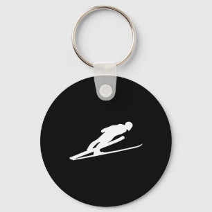 Ski Long Jump Jumping Outfit Skiing Snow Skier Win Keychain