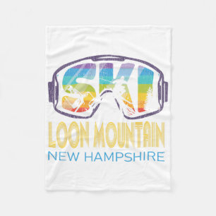 Ski Loon Mountain New Hampshire Skiing Vacation Fleece Blanket