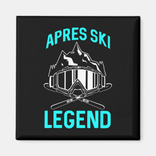 Ski Lover Funny Skier Apres Ski Legend Winter Skii Magnet