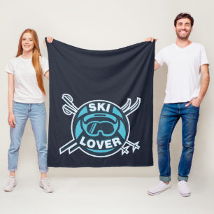 Ski Lover Winter Snow Mountains Sports Fleece Blanket