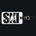 Ski Luggage Tag<br><div class="desc">Ski Skiing downhill freestyle winter sports snow mountains skier alpine</div>