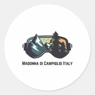 Ski Madonna Di Campiglio Italy Mountain Skiing T M Classic Round Sticker