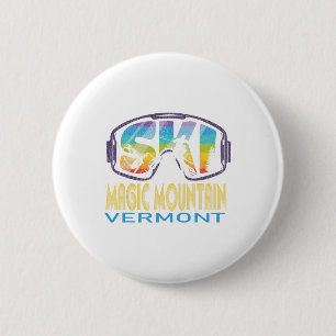 Ski Magic Mountain Vermont Skiing Vacation 2 Inch Round Button