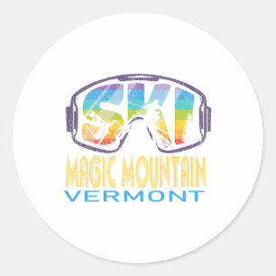 Ski Magic Mountain Vermont Skiing Vacation  Classic Round Sticker