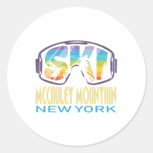 Ski Mccauley Mountain New York Skiing Vacation Classic Round Sticker