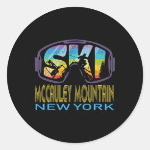 Ski Mccauley Mountain New York Skiing Vacation Classic Round Sticker