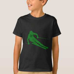 Ski Men, Women, Kids St Patrick's Day Lucky Skiing T-Shirt
