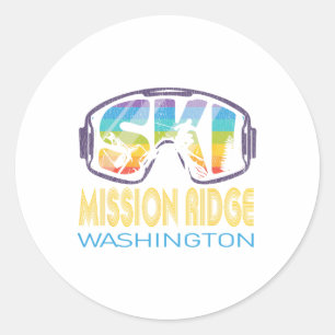 Ski Mission Ridge Washington Skiing Vacation Classic Round Sticker