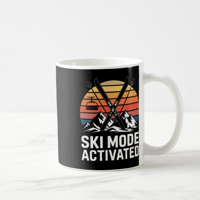 Ski Mode Activated Alpine Skiing Mountains  Coffee Mug (Right)