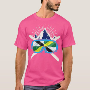 Ski Monterey California Flag Skiing Skier Winter S T-Shirt