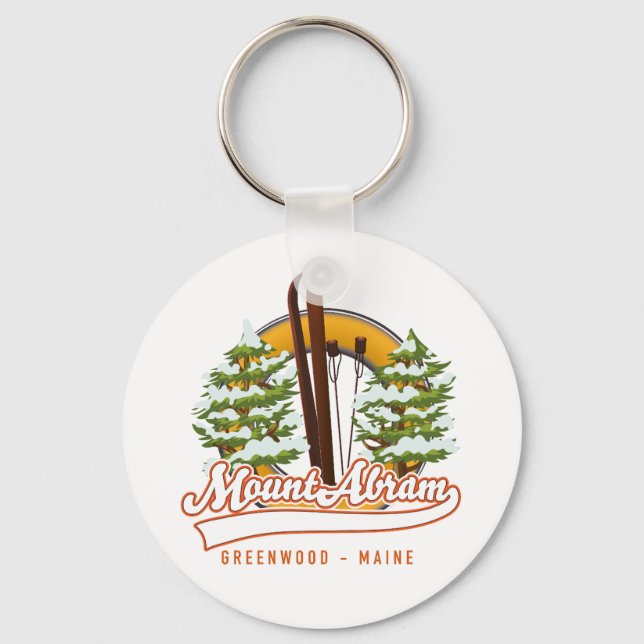 Ski Mount Abram Greenwood Button Keychain (Front)