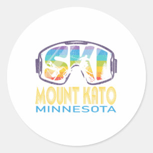 Ski Mount Kato Minnesota Skiing Vacation Classic Round Sticker