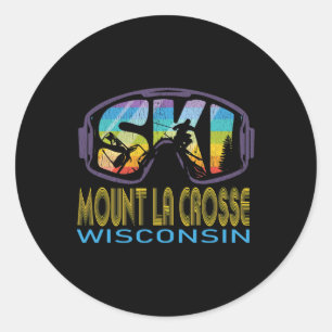 Ski Mount La Crosse Wisconsin Skiing Vacation Classic Round Sticker