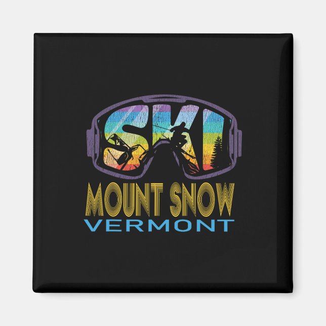 Ski Mount Snow Vermont Skiing Vacation  Magnet (Front)