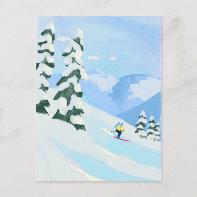 Ski Mountain snow Postcard (Front)