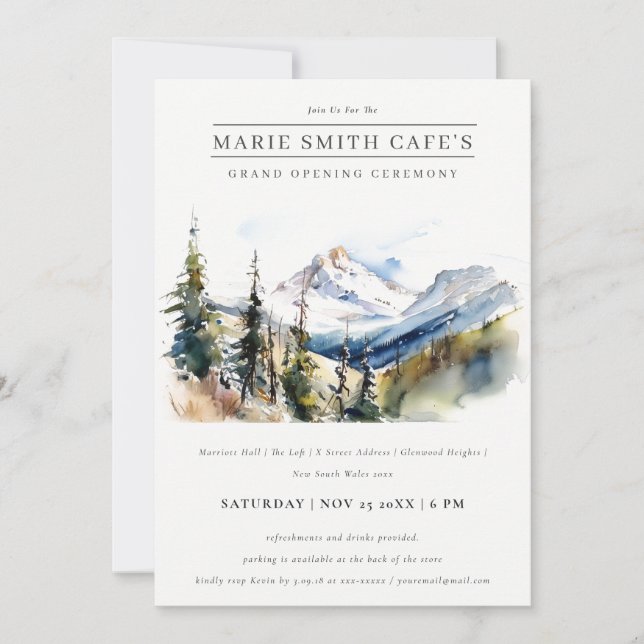 Ski Mountain Telluride Colorado Opening Ceremony Invitation (Front)