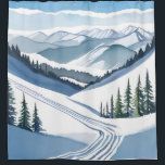 Ski Mountain Watercolor<br><div class="desc">Ski Mountain Watercolor Shower Curtain</div>