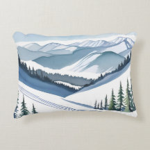 Ski Mountain Watercolor