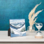 Ski Mountain Watercolor Painting Winter Art Plaque<br><div class="desc">Ski Mountain Watercolor Painting Winter Art</div>